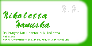 nikoletta hanuska business card